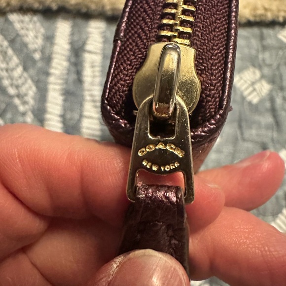 Coach Tan and Purple Signature Wallet - Picture 6 of 6
